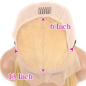40 inch Curly 613 Honey Blonde Lace Front Human Hair Wigs Loose Deep Wave 13x6 HD Water Wave Color Transparent Lace Frontal Wig