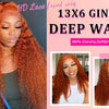 350# 13x6 200 Density 350 Ginger Orange 30 40 inch Lace Front Wig Human Hair Wigs 13x4 HD Lace Frontal Curly Wig For Woman
