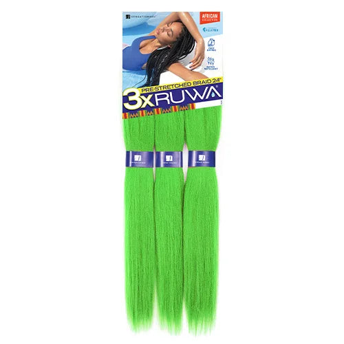 Sensationnel XPRESSION 3X Ruwa Synthetic Hair Braids Pre-Stretched Braid 24" - Lightweight, Easy to Install