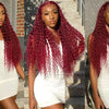 250 Density 30 Inch 13x4 99J Burgundy Deep Wave Lace Frontal Wig Curly Lace Front HD Lace Frontal Human Hair Wigs For Womem