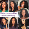 Curly Wig Pre Plucked Brazilian Human Hair Wigs 13x4 Lace Front Wig Short Bob Deep Wave Kinky Curly Lace Front Human Hair Wigs