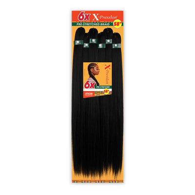 Sensationnel African Collection Braids 6X X-Pression Pre-Stretched Braid 58" - Lightweight, Long-Lasting