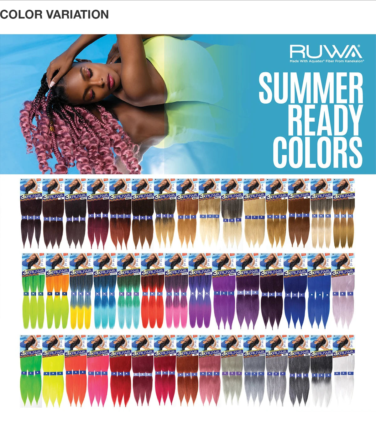 Sensationnel XPRESSION 3X Ruwa Synthetic Hair Braids Pre-Stretched Braid 24" - Lightweight, Easy to Install