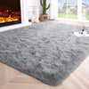 Fluffy Bedroom Rug Carpet Shaggy Fuzzy Rugs for Bedroom Thick Black Area Rugs for Living Room Rugs  for Girls Boys