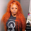 350# 13x6 200 Density 350 Ginger Orange 30 40 inch Lace Front Wig Human Hair Wigs 13x4 HD Lace Frontal Curly Wig For Woman
