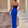 Adyce Evening Maxi Sequins Long Dress For Women Strapless Sexy High Split  Party Celebrity Patchwork Fashion Lady Dress Vestidos