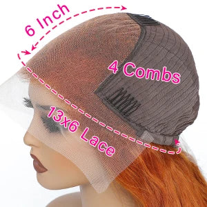 350# 13x6 200 Density 350 Ginger Orange 30 40 inch Lace Front Wig Human Hair Wigs 13x4 HD Lace Frontal Curly Wig For Woman