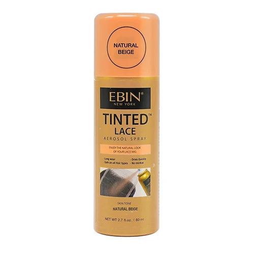 Ebin New York Tinted Lace Aerosol Spray 2.7oz/ 80ml - Quick Dry, Natural Tint, Ideal for Seamless Lace Blending