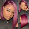 99J HD Transparent Lace Short Bob Human Hair Wigs Brazilian Burgundy Straight 13x4 Lace Front Wig For Women Pre Plucked Hairline