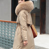Women Winter Parka Warm Hooded Long Sleeve Zipper Thick Jackets Fur Collar Fleece Drawstring Long Coat Casual Streetwear Outwear
