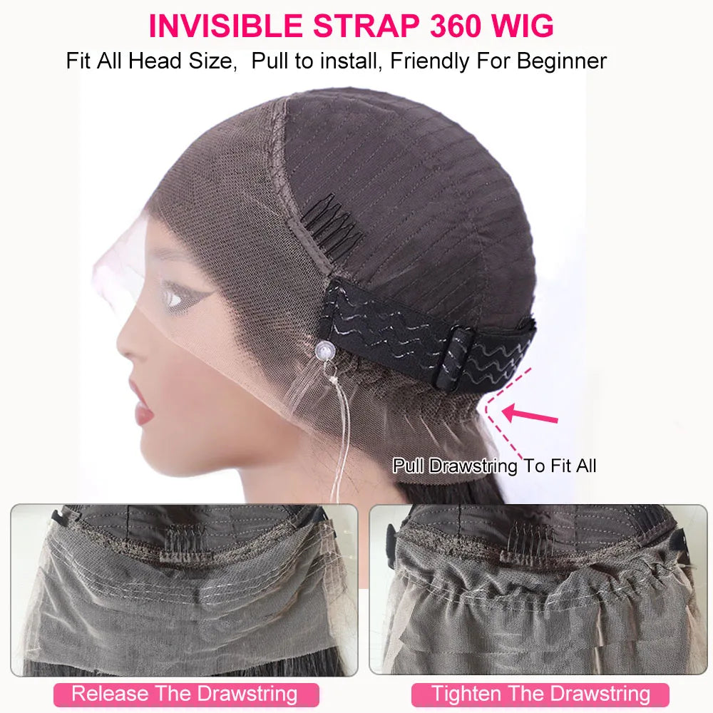 13x6 13x4 Deep Wave Frontal Wig Snug Fit Transparent 30 Inch Invisible Strap 360 Full Hd Lace Front Wig Glueless Wig Human Hair