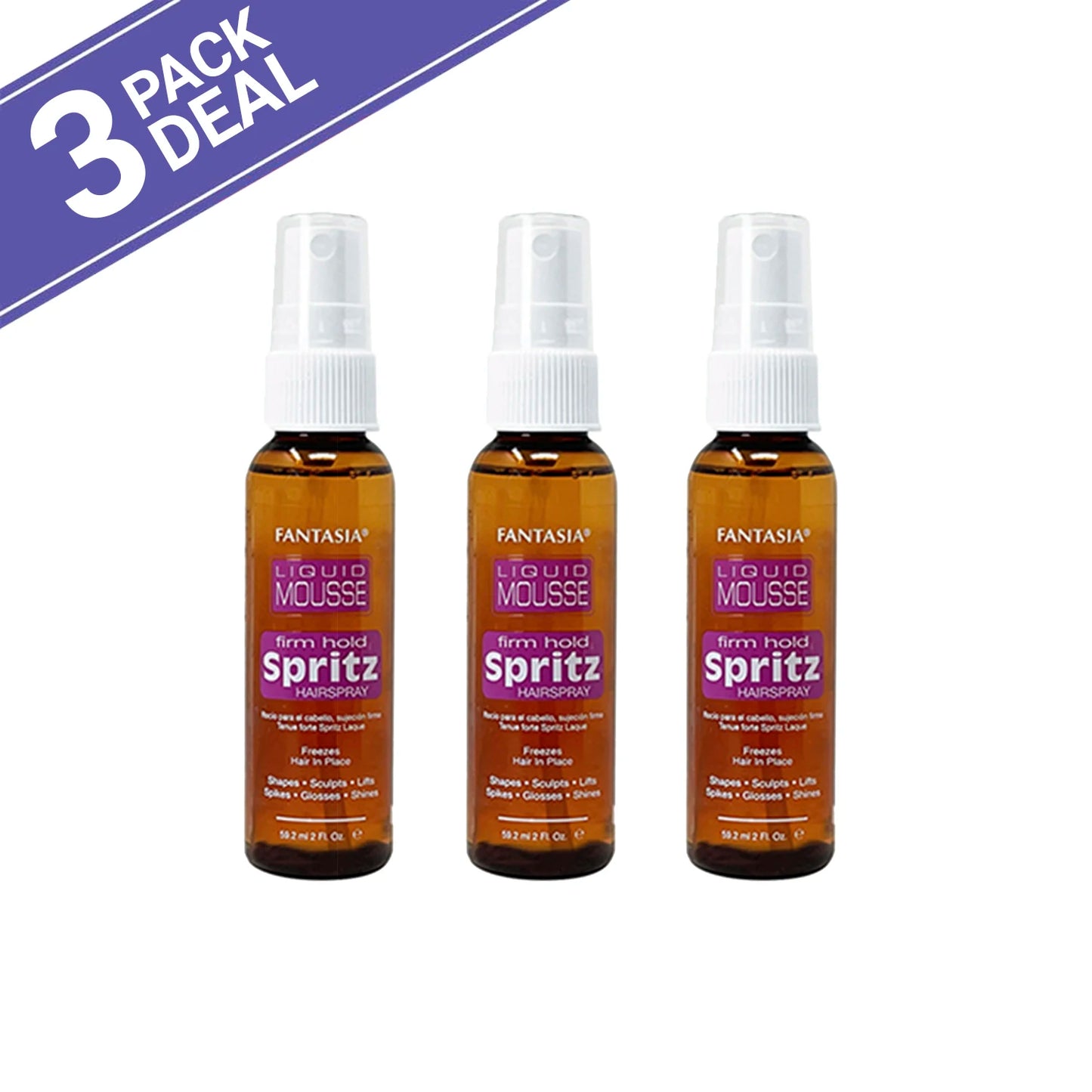 Fantasia Liquid Mousse Spritz - Strong Hold, Fast Drying, Long-Lasting Style, Perfect for All Hair Types