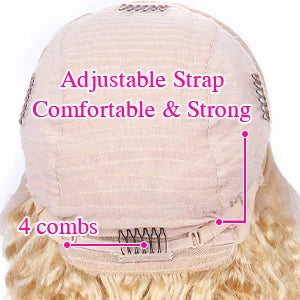 40 inch Curly 613 Honey Blonde Lace Front Human Hair Wigs Loose Deep Wave 13x6 HD Water Wave Color Transparent Lace Frontal Wig