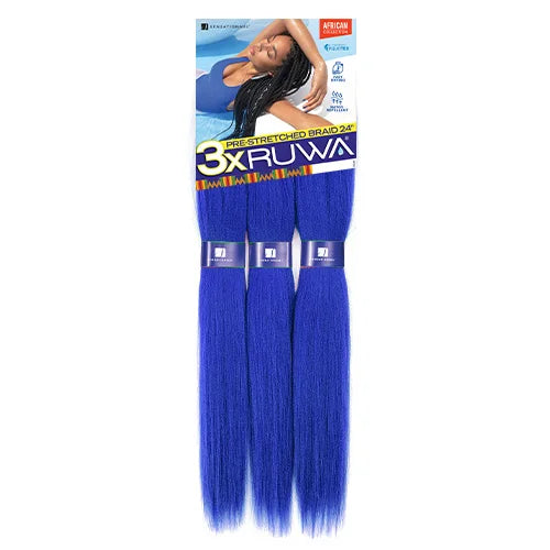 Sensationnel XPRESSION 3X Ruwa Synthetic Hair Braids Pre-Stretched Braid 24" - Lightweight, Easy to Install