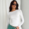 TUSHANGGE Women Long Sleeve T Shirt Spring Autumn Solid Casual Shirts Female Pullovers Tee Y2k Clothes Streetwear Crop Tops