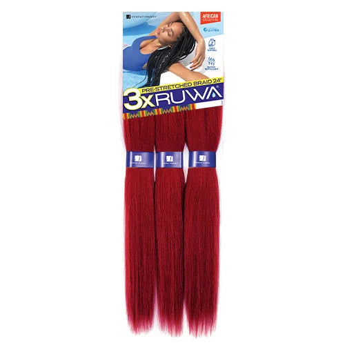Sensationnel XPRESSION 3X Ruwa Synthetic Hair Braids Pre-Stretched Braid 24" - Lightweight, Easy to Install