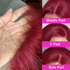 99J HD Transparent Lace Short Bob Human Hair Wigs Brazilian Burgundy Straight 13x4 Lace Front Wig For Women Pre Plucked Hairline