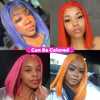 99J HD Transparent Lace Short Bob Human Hair Wigs Brazilian Burgundy Straight 13x4 Lace Front Wig For Women Pre Plucked Hairline