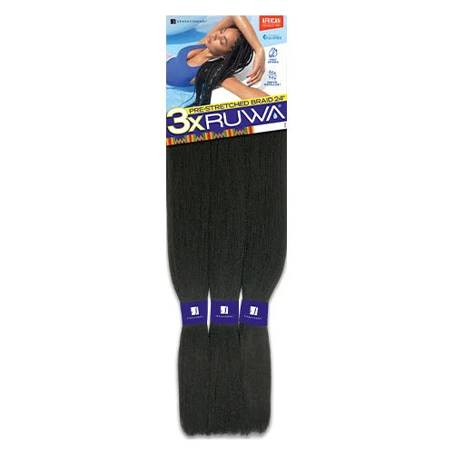 Sensationnel XPRESSION 3X Ruwa Synthetic Hair Braids Pre-Stretched Braid 24" - Lightweight, Easy to Install