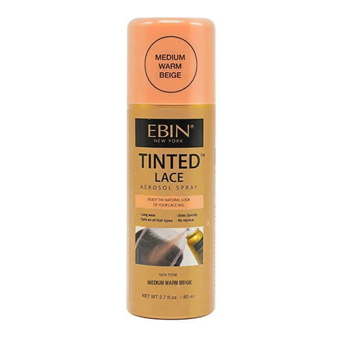 Ebin New York Tinted Lace Aerosol Spray 2.7oz/ 80ml - Quick Dry, Natural Tint, Ideal for Seamless Lace Blending