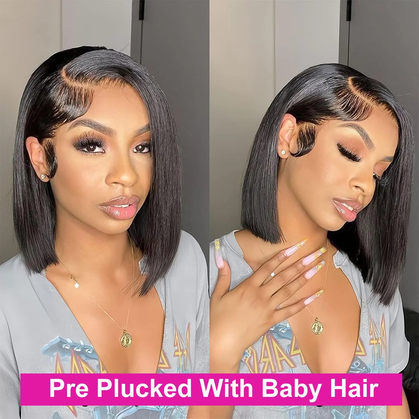 Brazilian Human Hair Wig Remy Bone Straight Hair Bob Wigs Full Machine Made Wig for Women 8-16 Inches Swiss Lace Bob Wigs 150%