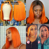 Black Pearl Ginger Lace Front 100% Human Hair Quality Wigs Glueless Wig Short Straight Bob Wig Lace Front Human Hair Wig