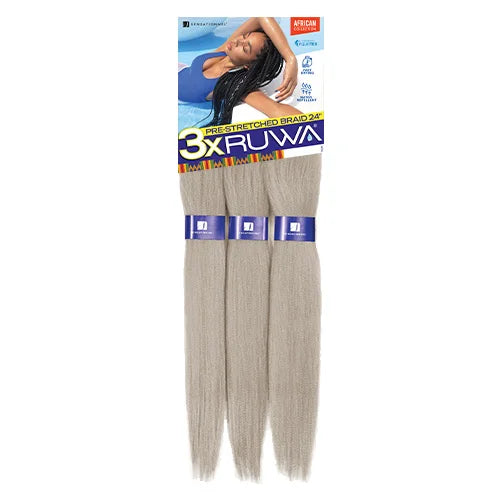 Sensationnel XPRESSION 3X Ruwa Synthetic Hair Braids Pre-Stretched Braid 24" - Lightweight, Easy to Install