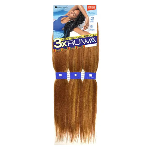 Sensationnel XPRESSION 3X Ruwa Synthetic Hair Braids Pre-Stretched Braid 24" - Lightweight, Easy to Install