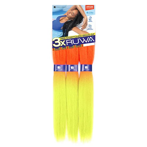 Sensationnel XPRESSION 3X Ruwa Synthetic Hair Braids Pre-Stretched Braid 24" - Lightweight, Easy to Install