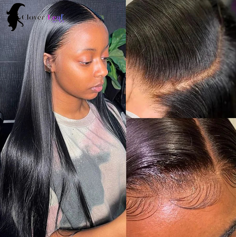 28 30 Inch 6x4 4x4 Pre-Cut Glueless Wig Human Hair Ready To Wear Straight Glueless Wigs Pre-Plucked Top Brazilian Wigs for Women