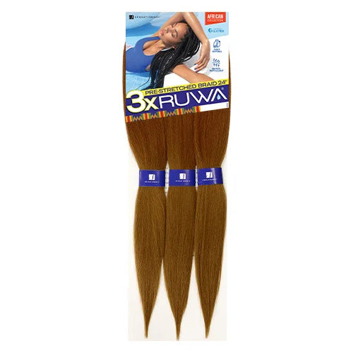 Sensationnel XPRESSION 3X Ruwa Synthetic Hair Braids Pre-Stretched Braid 24" - Lightweight, Easy to Install