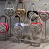 Luxury Glitter Floral Rhinestone Diamond Tassel Evening Bag Heart-Shaped Women's Handbag Wedding Party Clutch Purse Shoulder Bag