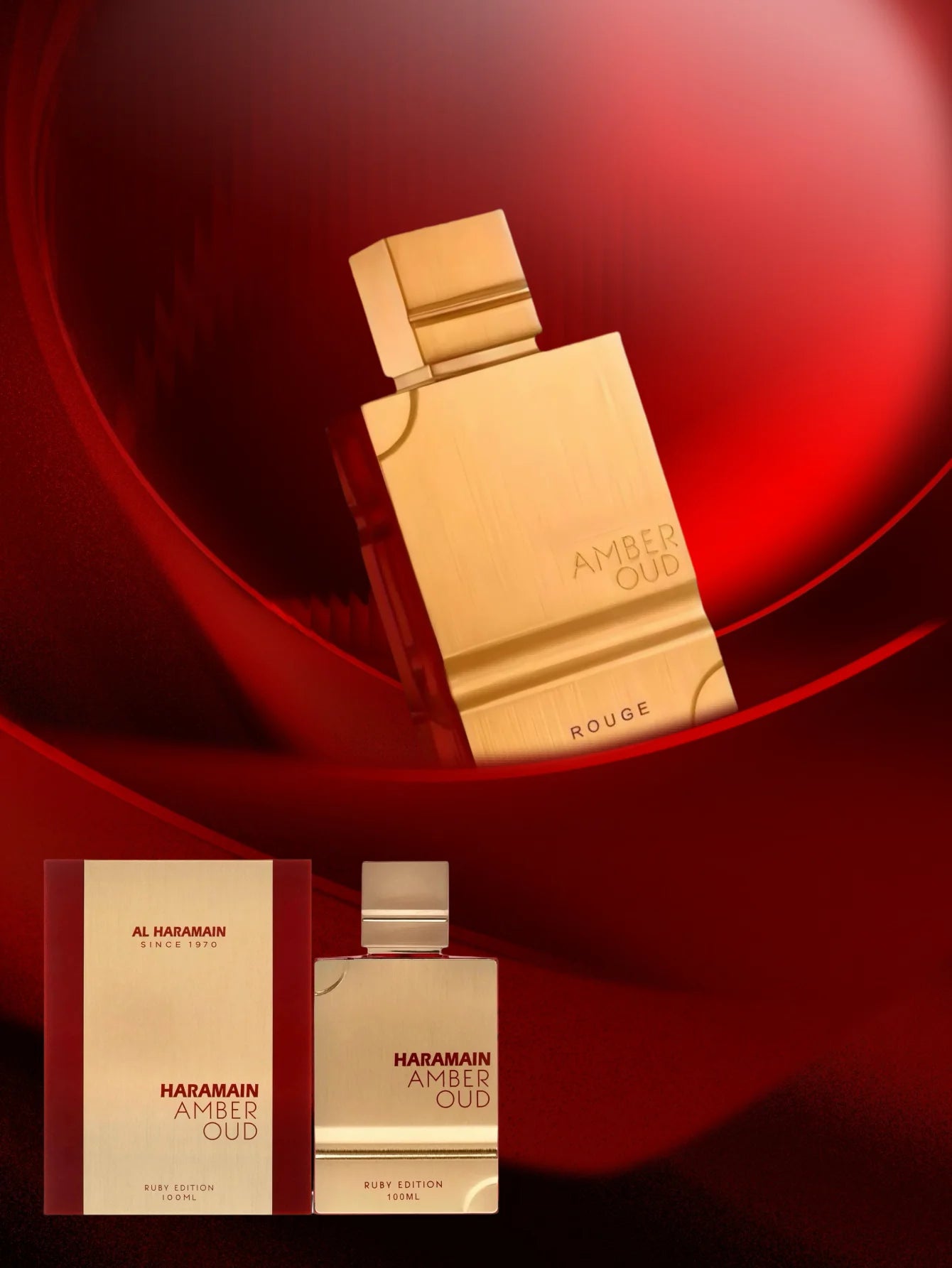 Al Haramain Amber Oud Rouge Eau de Parfum (1 Bottle/60 ML) – Oriental Arabic Perfume, Woody Scent, Gift for Him or Her