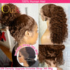 Water Wave Invisible Strap 360 Full Hd Lace Front Wig Chocolate Brown 30 Inch Deep Wave Frontal Wig Glueless Wig Human Hair