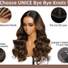 UNice Hair Bye Bye Knots 7x5 Lace Glueless Wig Brown Balayage Body Wave Human Hair Lace Front Wig Pre Cut Pre Bleached Lace Wig