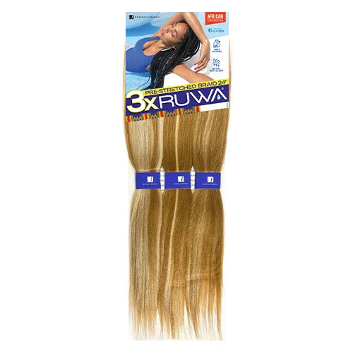 Sensationnel XPRESSION 3X Ruwa Synthetic Hair Braids Pre-Stretched Braid 24" - Lightweight, Easy to Install