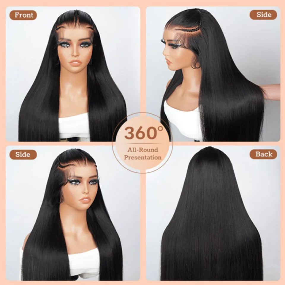 Alipearl Hair Pre Styled Human Hair 3 Part Pre Braided 13x4 Lace Frontal Wig Pre Cut Lace Pre Bleached Lace knots Ready To Go