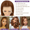 13x4 Transparent HD Lace Frontal Wig Short Bob Wig Human Hair Chocolate Brown #4 Lace Front Wigs Pre Plucked Short Straight Wig