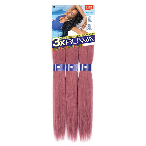 Sensationnel XPRESSION 3X Ruwa Synthetic Hair Braids Pre-Stretched Braid 24" - Lightweight, Easy to Install