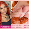 350# 13x6 200 Density 350 Ginger Orange 30 40 inch Lace Front Wig Human Hair Wigs 13x4 HD Lace Frontal Curly Wig For Woman