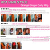 Orange Ginger Lace Front Wig Curly Human Hair Wigs For Women 30Inch Deep Wave Frontal Wig 13x4 13x6 HD Lace Front Human Hair Wig