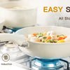 21 Piece Pots and Pans Set Non-Stick, Astercook Ceramic Cookware Set with Sensor Handles, Milky white