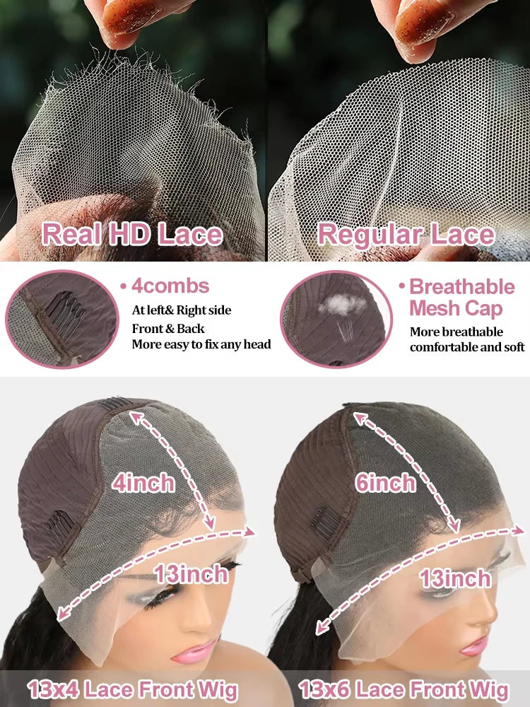 Loose Deep Wave 13x6 HD Lace Frontal Human Hair Wigs Brazilian Curly Wigs 13x4 Human Hair Lace Front Wig Preplucked Remy Hair