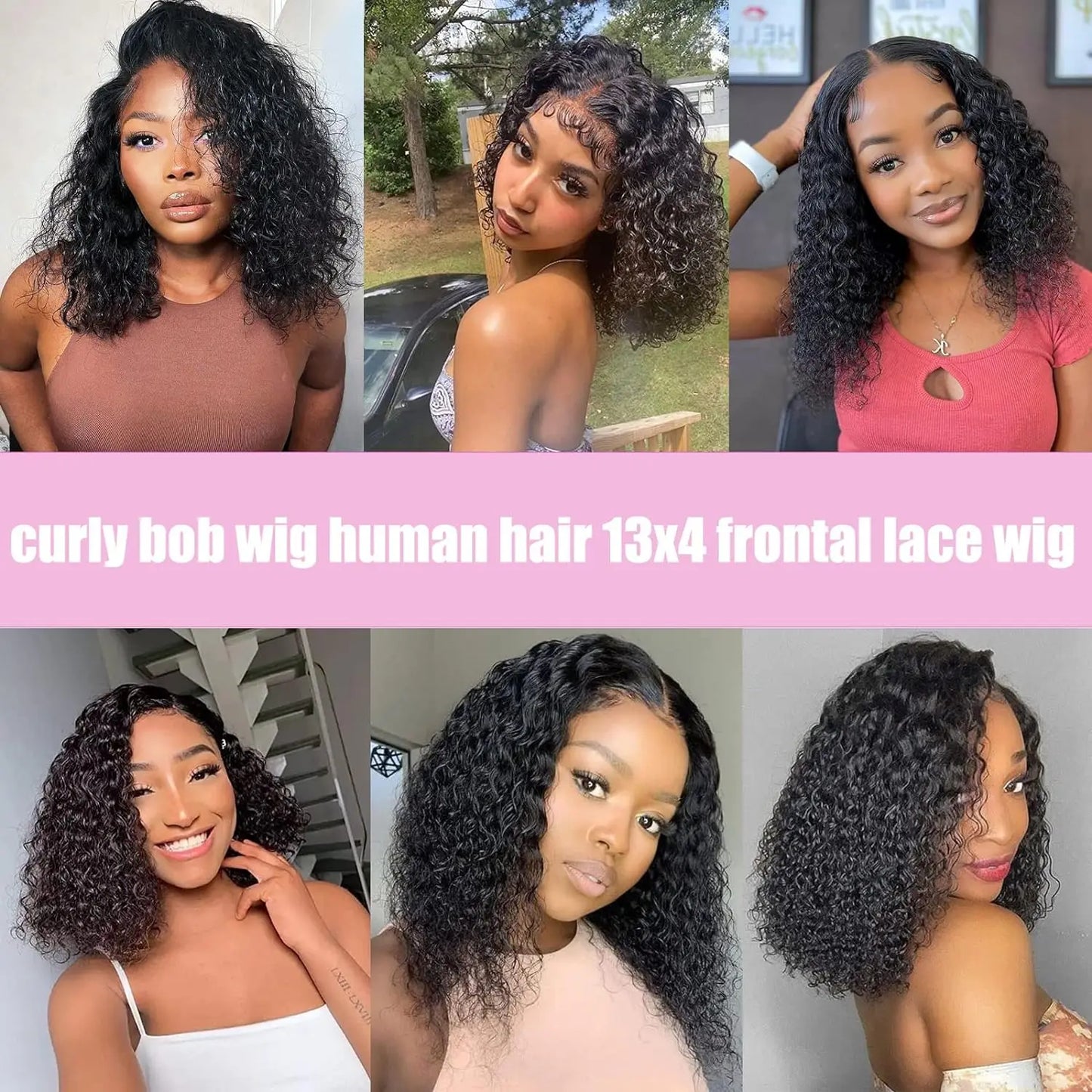 Deep Wave 13x4 Lace Front Wigs Short Bob Wig Brazilian Virgin Human Hair Pre Plucked With Baby Hair Natural 4x4 Closure Bob Wigs