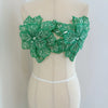 1 Piece Green 3d Bead Flowers Applique For Couture Dance Costume Embroidery Sewing On Patches For Wedding/Evening Dress
