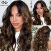 UNice Hair Bye Bye Knots 7x5 Lace Glueless Wig Brown Balayage Body Wave Human Hair Lace Front Wig Pre Cut Pre Bleached Lace Wig