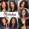 Brazilian 100% Human Deep Curly Bob Hair Wigs Natural Black Color Deep Wave HD Lace Front Part 13x4 Transparent Lace Wigs