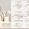 21 Piece Pots and Pans Set Non-Stick, Astercook Ceramic Cookware Set with Sensor Handles, Milky white