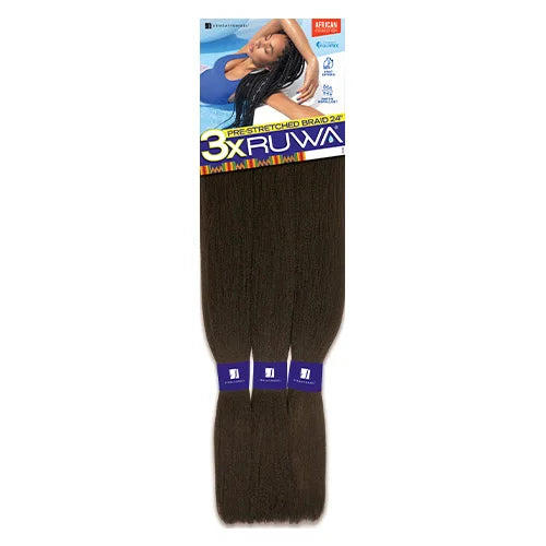 Sensationnel XPRESSION 3X Ruwa Synthetic Hair Braids Pre-Stretched Braid 24" - Lightweight, Easy to Install