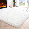 Fluffy Bedroom Rug Carpet Shaggy Fuzzy Rugs for Bedroom Thick Black Area Rugs for Living Room Rugs  for Girls Boys